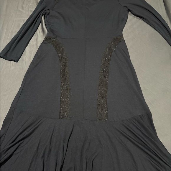 Bailey 44 Dark Navy Long Sleeve Dress with Lace Detail - Picture 3 of 11